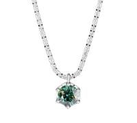 Accessoires Simple 2 Collier Moisanite pour Les Femmes Coup Round D Color Lab Créé des Colliers de Pendentif Diamant Parfait pour Les fêtes de Usure Quotidienne Mariage