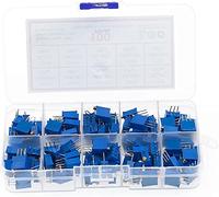 Accessoires spécialisés Relais 100 pièces 3296W Kit de potentiomètre trimmer multitour résistance variable de haute précision avec Kit de boîte