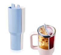 Accessoires Stanley Cup, Plateau pour Section Intérieure de Tasse Blanc et Bleu 2 en 1 Séparateur pour Boissons Accessoire avec Revêtement en Silicone pour Tasse de 1,18L Compatible avec Stanley Cup