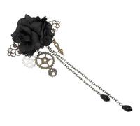 Accessoires Steampunk pour Femmes, Pinces à Cheveux Steampunk avec Glands Chaîne Rose Fleur Pince à Cheveux Vintage Halloween Coiffe Goth Gothique Accessoires pour Femmes Filles, Gothique