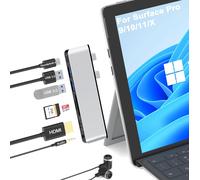 Accessoires Surface Pro 9/10/11/X,Station d'accueil Surface Pro 9/10/11/X avec HDMI 4K,USB-C Thunderbolt 4 (Display+Data+100W PD),2 USB 3.0,3.5mm,Lecteur de Cartes SD/TF.[M452]