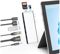 Accessoires Surface Pro 9, Station D'Accueil Surface Pro 9 Avec Hdmi 4K, Usb-C Thunderbolt 4 (Display+Data+100W Pd), 100M Rj45, 2 Usb 3.0, 3.5Mm Audio, Lecteur De Carte Sd/Tf Pour Surface Pro 9/Pro X