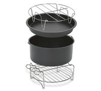 Tefal Kit de 4 Accessoires pour Easy Fry XL : Moule à Gâteau, Plat à Pizza, Support à Brochettes et Support Métallique - Revêtement Antiadhésif - Compatible EY20 / EY40 - XA112010
