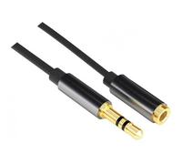 Cable Audio Stereo Jack / Jack - 3,5Mm Male/Femelle - Noir 1 Metre