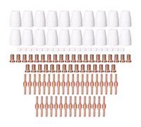 Accessoires Torche 110 Pièces, Buses en Porcelaine, Électrodes et Diffuseurs, Kit de Rechange Complet - Haute Résistance Thermique, Performance de Coupe Optimale, Usage Polyvale