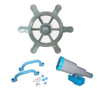 Accessoires tour de jeu gris - Volant pirate, télescope, poignées accessoires cabane d'arbre