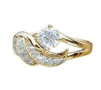 Accessoires Trucs Bijoux Et Anneau Zircon Anneaux Ange Américain Anneaux Crochets Bagues Bagues (Gold, 7)