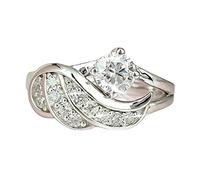 Accessoires Trucs Bijoux Et Anneau Zircon Anneaux Ange Américain Anneaux Crochets Bagues Bagues (Silver, 7)