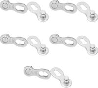Accessoires Vélo - 5 paires de chaînes en acier inoxydable à attache rapide - Liaison magique pour VTT 9 vitesses et vélos de route, montage facile