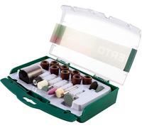 Accessoires VERTO pour mini-ponceuses, pierres à aiguiser x 5 pièces, bandes abrasives 12,7 mm x 8 pièces, tambour d'aiguisage x 1 pièce, tige 3,2 mm, meules de tronçonnage et de ponçage x 56 pièces,
