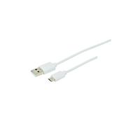 Erard Câble micro USB mâle vers USB mâle 2,4 A 1 m Blanc