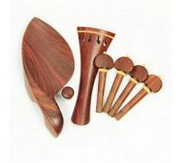 Accessoires Violon Débutant Un Ensemble D'accessoires Pour Violon 4/4 En Palissandre Comprenant Des Chevilles D'accordage Un Outil De Cordier Une Mentonnière Des Tendeurs Fins Et Un Cordier.(W2)
