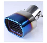 Accessoires Voiture Embout De Silencieux D'échappement Carré Universel Tuyau En Acier Inoxydable Garniture Chromée Doublure D'échappement De Gorge Arrière Gorge Queue(Blue bend)