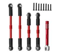 Accessoires voitures RC Compatible Avec ARRMA Pour GORGON Pour VORTEKS 2WD 1/10 RC Pièces Détachées Tendeurs Métalliques Pour Carrossage Biellettes De Pincement Kit De Biellettes De Direction(Red)
