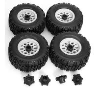 Accessoires voitures RC Compatible Avec ARRMA Pour Mojave Pour UDR Pour Yikong RC Pièces Détachées Accessoires 4 Pièces Pneus De Roue Pour Camion Short Course À Hexagone 12 Mm Et 14 Mm(Silver)