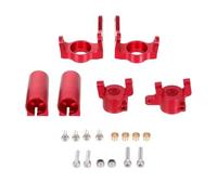 Accessoires voitures RC Compatible Avec Axial SCX10 II 90046 90047 RC Pièces Détachées Fusées De Direction Avant En Métal Kit De Verrouillage D'essieu Arrière Avec Pour Porte-moyeu En C(Red)