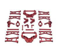 Accessoires voitures RC Compatible Avec HS 14321 14322 14421 14431 C8802 Pièces Détachées Pour Voiture RC 1/14 : Bras Oscillant, Coupelle De Direction, Moyeu, Support, Tour D'amortisseur(Red)