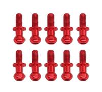 Accessoires Voitures RC Compatible avec Tamiya pour TT01 pour TT02 pour Sakura 1/10 RC Car Parts pour Accessoires Universels 10 Pièces M3 Vis À Tête Sphérique Hexagonale en Métal(Red)