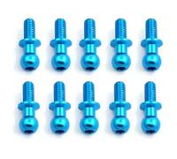Accessoires Voitures RC Compatible avec Tamiya pour TT01 pour TT02 pour Sakura D5 1/10 RC Drift Car Pièces Détachées 10 Vis À Tête Sphérique Hexagonale en Métal M3(Blue)