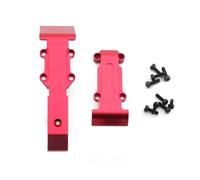 Accessoires voitures RC Compatible avec Traxxas pour Slash pour e-revo pour Summit 1/16 RC pièces de mise à niveau de voiture accessoires plaque de protection avant et arrière en métal 7037(Red)