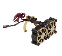 Accessoires Voitures RC Compatible avec Traxxas pour Tamiya pour Axial pour SCX10 1/8 1/10 RC Voiture Amélioration Pièces Moteur Dissipateur Thermique Ventilateur avec Capteur Thermique(Yellow)