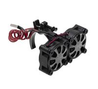 Accessoires Voitures RC Compatible avec Traxxas pour Tamiya pour Axial pour SCX10 1/8 1/10 RC Voiture Amélioration Pièces Moteur Dissipateur Thermique Ventilateur avec Capteur Thermique(Black)