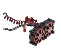 Accessoires Voitures RC Compatible avec Traxxas pour Tamiya pour Axial pour SCX10 1/8 1/10 RC Voiture Amélioration Pièces Moteur Dissipateur Thermique Ventilateur avec Capteur Thermique(Red)