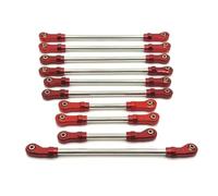 Accessoires voitures RC Compatible Avec WLtoys 104006 104010 104020 104026 1/10 RC, Mise À Niveau De Voiture, Pièces De Modification, Accessoires, Biellette De Direction Complète En Métal(Red)