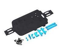 Accessoires voitures RC Compatible Avec WLtoys 184011 A949 A959 A969 A979 K929 1/18 RC, Pièces De Mise À Niveau Voiture, Accessoires De Rénovation En Métal, Plaque Inférieure En Fiber De Carbone(Blue)
