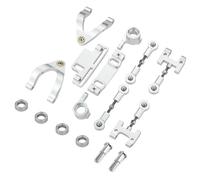 Accessoires voitures RC Compatible Avec WPL D12 D22 D32 D42 Coupe De Direction, Bras De Suspension Supérieur Et Inférieur, Glissière De Direction, Bloc De Rotation Pour Voiture RC 1/10(Silver)