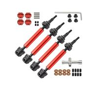 Accessoires voitures RC Pour Arrma 3S Big Pour Rock Pour Granite Pour Senton 1/10 4 Pièces Arbres Transmission Avant Arrière Métal CVD Rechange Voitures RC(Red)