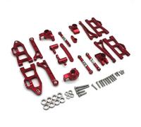 Accessoires voitures RC Pour SCY 16101 16102 16103 16104 16106 16201 Pour JJRC C8805 1/16 Métal Bras Oscillants Coupelles Direction Ensemble Pièces Voiture Rc Accessoires Mises À Niveau(Red)