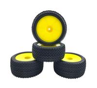 Accessoires Voitures RC pour Tamiya DF02 DF03 pour TT02B 1/10 RC Voiture Télécommandée À Quatre Roues Motrices Pneus Tout-Terrain(Yellow)