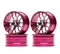 Accessoires Voitures RC pour Tamiya pour Tt-01 pour Tt-02 XV-01 pour Hsp pour Hpi 1/10 Rc Pièces De Mise À Niveau Voiture Accessoires Moyeu Jante en Alliage D’Aluminium(Pink)