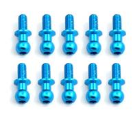 Accessoires Voitures RC pour Tamiya pour TT01 pour TT02 pour Sakura 1/10 RC Accessoires Pièces Mise À Niveau De Voiture Dérive 10Pcs M3 Vis Tête Bille Hexagonale en Métal(Blue)