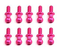 Accessoires Voitures RC pour Tamiya pour TT01 pour TT02 pour Sakura D5 1/10 RC Drift Car Parts Accessories 10Pcs M3 Vis À Tête Sphérique Hexagonale en Métal(Pink)
