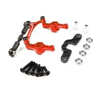 Accessoires Voitures RC pour Tamiya pour TT02 1:10 rc Car Pièces CNC Aluminium Manivelle Bras De Direction avec Pont Plaques Fixes Modification Accessoires Voiture(Red)