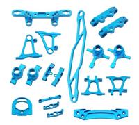 Accessoires Voitures RC pour Tamiya pour TT02 Ensemble Complet Pièces Mise Niveau Métal Tasse Direction Bras Avant Arrière Support D'amortisseur Tige Remplacement Voiture RC(Full Set)