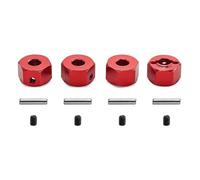 Accessoires voitures RC Pour Traxxas Pour Mini Pour Maxx 12 Mm Adaptateur Moyeu Hexagonal Roue Métal Voiture Radiocommandée Camion Accessoires Mises À Niveau Remplacement Réparation(Red)