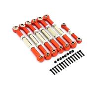 Accessoires voitures RC Pour Traxxas Pour Slash 2WD 7 Pièces Ensemble Métal Complet Voiture Tige Traction RC Voiture Camion Tout Pour Terrain Véhicule Chenilles Accessoires Mise Niveau(Red)