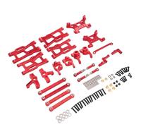 Accessoires voitures RC Pour WLtoys 124008 124010 1/12 Métal Bras Oscillant Coupelle Direction Ensemble 8 Pièces D'accessoires Voiture Télécommandée Mises À Niveau Remplacements(Red)
