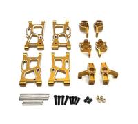 Accessoires voitures RC Pour WLtoys 144001 144002 124016 124017 124018 124019 124007 124008 Pour RIaarIo 1/14 1/12 C8803 Ensemble Coupelles Direction Métal Remplacement Pièces Voiture RC(Yellow)