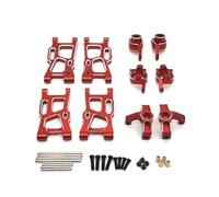 Accessoires voitures RC Pour WLtoys 144001 144002 124016 124017 124018 124019 124007 124008 Pour RIaarIo 1/14 1/12 C8803 Ensemble Coupelles Direction Métal Remplacement Pièces Voiture RC(Red)