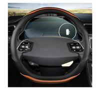 Accessoires Volant Couverture De Volant De Voiture en Cuir en Forme De D, 38CM, pour KIA pour Stinger EV6 EV6 GT EV6 pour GT-Line 2021 2022 Volant Voiture(Orange)
