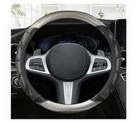 Accessoires Volant Couvre-Volant De Voiture en Cuir Et Fiber De Carbone, Accessoires D'intérieur 38CM pour BMW F01 F06 F30 F10 F15 F16 F20 F21 F25 Volant Voiture(Gris)