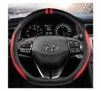 Accessoires Volant Couvre-Volant De Voiture en Forme De D 38CM, Accessoires pour Hyundai pour Elantra pour Santa Fe pour Kona I40 pour Palisade Volant Voiture(Rouge)