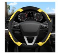 Accessoires Volant Couvre-Volant De Voiture en Forme De O Et D, 38CM, Accessoires D'intérieur pour Seat pour Ibiza pour Exeo pour Ateca Volant Voiture(Yellow O Shape)