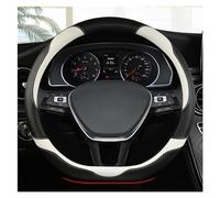 Accessoires Volant Couvre-Volants De Voiture en Cuir Microfibre en Forme De D 38CM/15 '' pour VW pour Golf 7 2015 pour Polo pour Jetta Volant Voiture(Blanc)