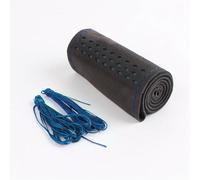 Accessoires Volant Housse De Volant De Voiture en Cuir Suédé 38cm Couvre-Volant Universel Tressé Absorbant La Sueur Antidérapant DIY pour KiA Volant Voiture(Bleu)