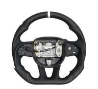 Accessoires volant voiture Compatible Avec Dodge Pour Challenger 2015 2016 2017 2018 2019 2020 Accessoires Voiture Remplacement Volant Chauffant PU Perforé(White)